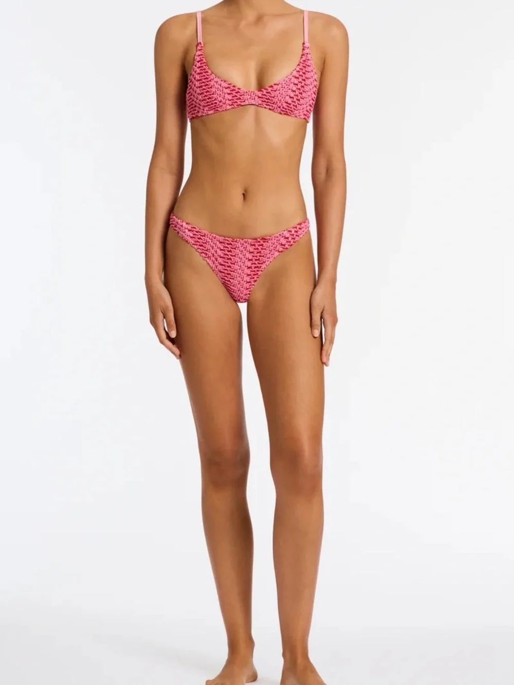 TRIANGL MAIA - Alina Pink Crochet Scoop Bikini Set